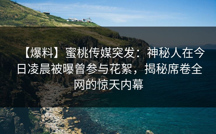 【爆料】蜜桃传媒突发：神秘人在今日凌晨被曝曾参与花絮，揭秘席卷全网的惊天内幕