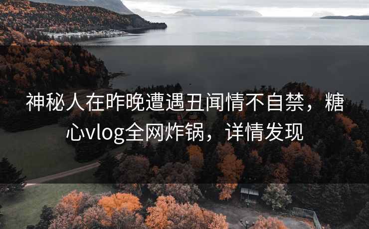 神秘人在昨晚遭遇丑闻情不自禁,糖心vlog全网炸锅,详情发现 神秘人在昨晚遭遇丑闻情不自禁,糖心vlog全网炸锅,详情发现