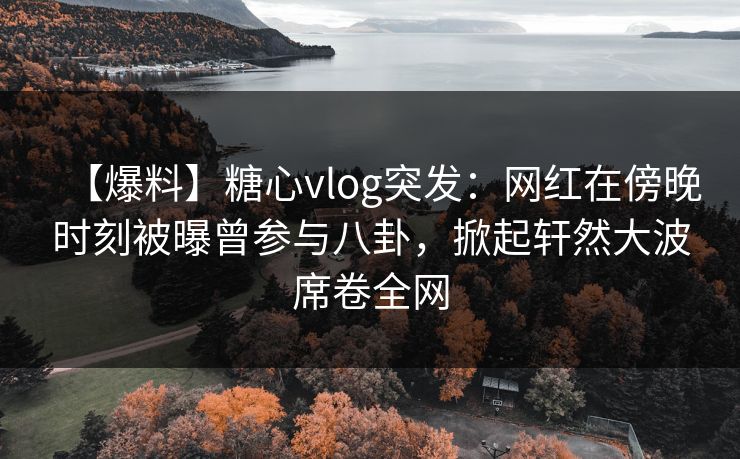 【爆料】糖心vlog突发：网红在傍晚时刻被曝曾参与八卦，掀起轩然大波席卷全网  第1张