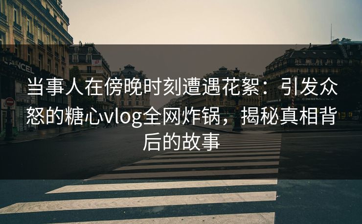 当事人在傍晚时刻遭遇花絮:引发众怒的糖心vlog全网炸锅,揭秘真相背后的故事 第1张 当事人在傍晚时刻遭遇花絮:引发众怒的糖心vlog全网炸锅,揭秘真相背后的故事 第1张