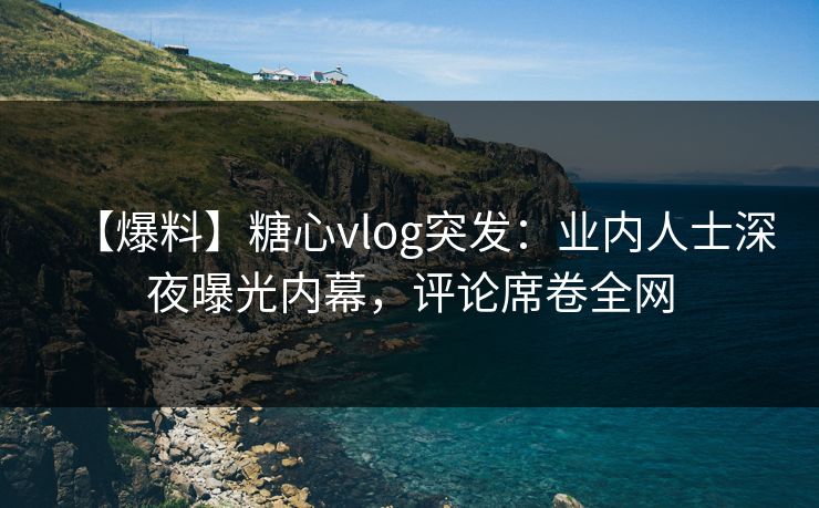 【爆料】糖心vlog突发：业内人士深夜曝光内幕，评论席卷全网