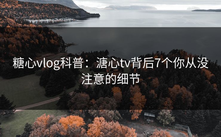 糖心vlog科普：溏心tv背后7个你从没注意的细节