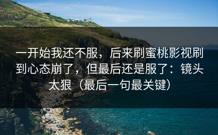 一开始我还不服，后来刷蜜桃影视刷到心态崩了，但最后还是服了：镜头太狠（最后一句最关键）  第1张